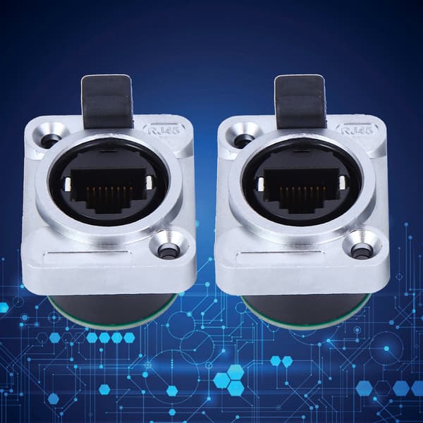 2 st RJ45 PCB-panel Vattentät Rund Slitstark Isolator PA-material ELRJWH5-kort