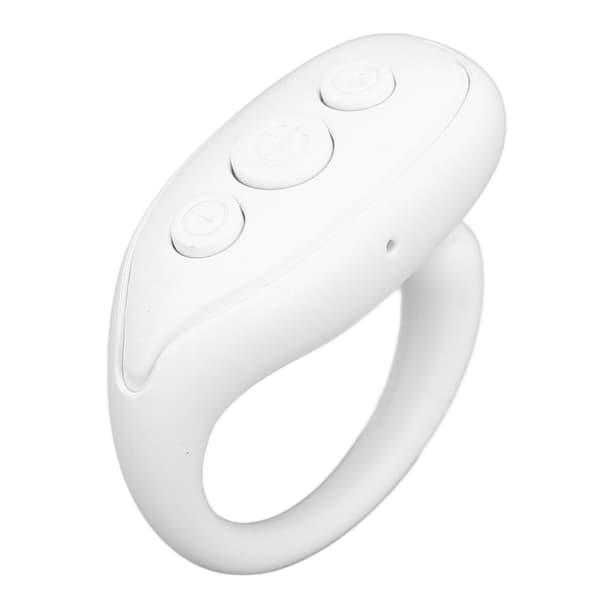 Bluetooth kamerafjärrkontroll för telefon surfplatta, ABS ringdesign, lång batteritid, vit
