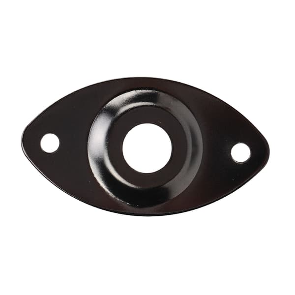 Guitar Oval Jack Plate Robust Dekorativ Elektrisk Guitar Output Socket Jack Plate Erstatning Sort