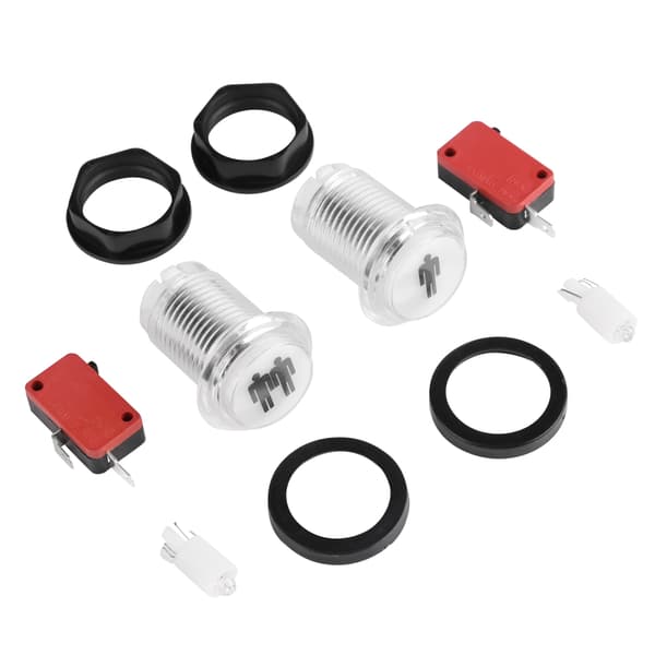 2-pak LED-belyste 1P & 2P startknapper til spillere DIY-sæt til arkadeskab