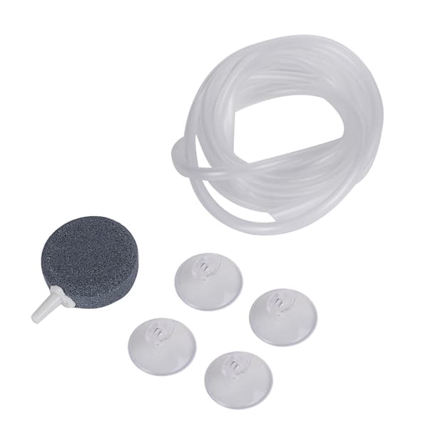 Akvarielufter Sæt Plast Siliciumcarbid Luftdiffusor 2m Slange 4 Stk Sugekopper Pumpedele