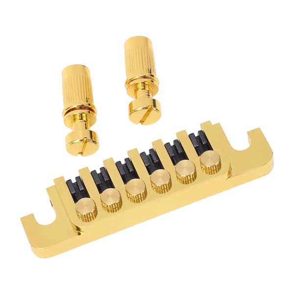 Guld Tvåvägs Wraparound Stall & Stränghållare passar Gibson LP EPI Elgitarr