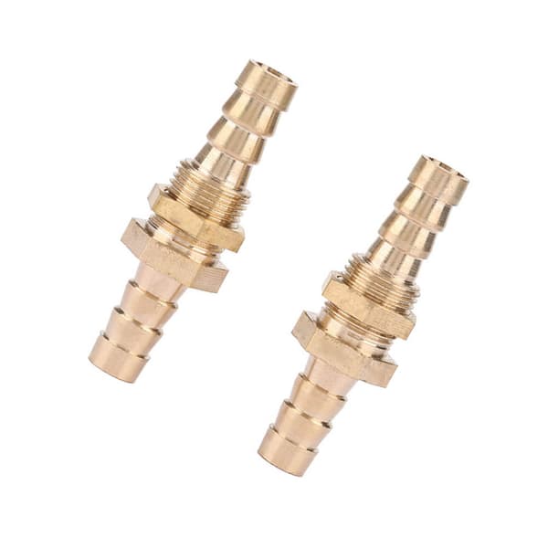 2 stk. slangestuds messing skotrørfitting koblingsadapter (6mm)