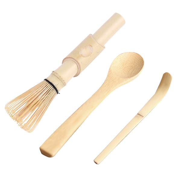 3 st bambu Matcha-set Matcha-tevisp Krokig bambuskopa Chashaku tesked