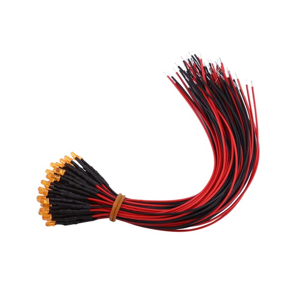 50 kpl esijohdotettuja DC12V diffuuseja LED-diodeja, monivärinen valo 3mm oranssi (#2)