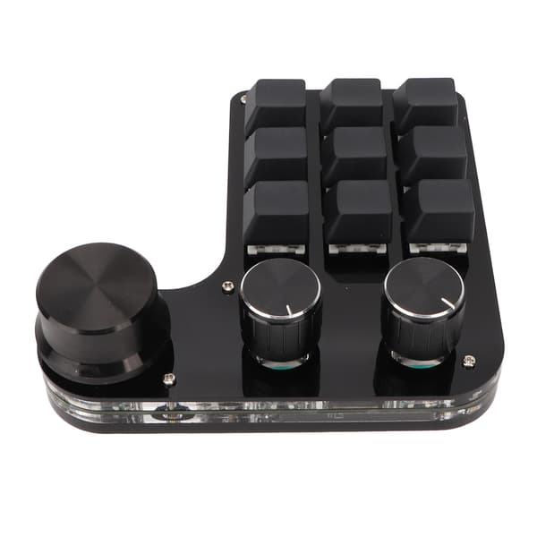 RGB Baggrundsbelyst Mini Makro Pad 9 Taster 3 Knapper Blå Switch USB Programmerbart Gaming & Kontor Tastatur