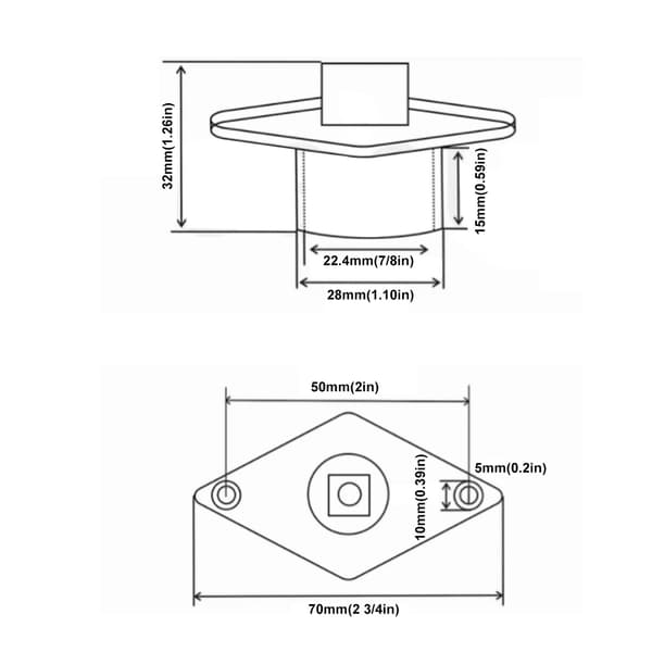 Båd Garboard Drænprop Rustfrit Stål m/ Silikoneforsegling, 1-1/4\" Hul, Marine Hardware