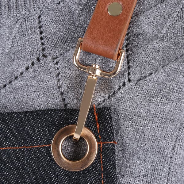 Denim Bib Forklæde Læderrem Bager Bartender BBQ Kok Arbejde Kok Uniform A