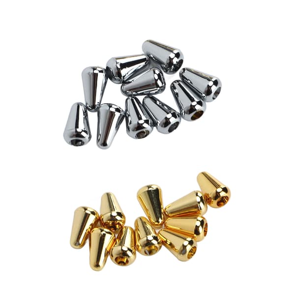 20-pack elgitarr switch tip väljarknopp slitsad plastset silver guld för ersättning