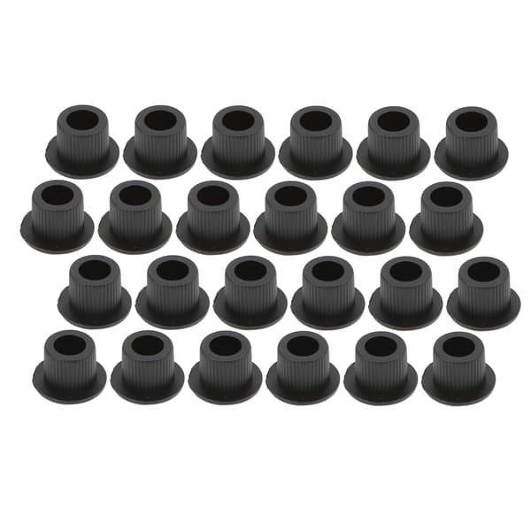 24 st plastgitarrsträngsknappsbussningar 10 mm högpresterande halvsluten design svarta gitarrtillbehör