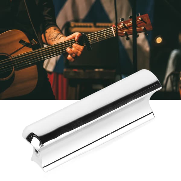 1 st Rostfritt Stål Elgitarr Slide Finger Tone Bar Gitarrtillbehör för Elakustisk Bas