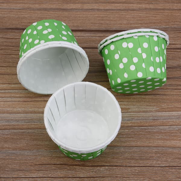 100 STK Mini Cupcakeforme Papir Runde Kagebageforme Muffinsforme Bryllup Hjem Grøn