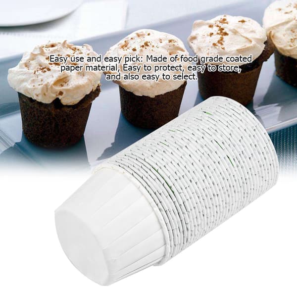 100 ST Mini Cupcakeformar Papper Runda Bakformar Muffinsformar Hemfest Bröllop#1