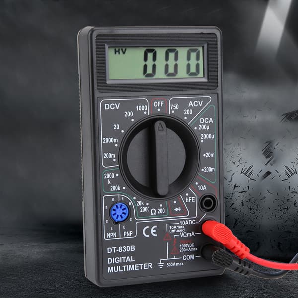 DT-830B Multifunktionel Bærbar LCD Digital Multimeter Amp Volt Ohm Tester Voltmeter Ohmmeter Måler DT-830B Sort