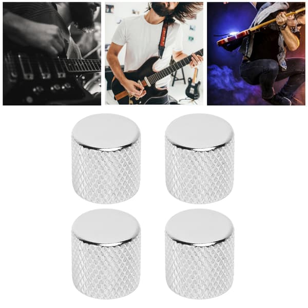 4st Potentiometerratt Bred Kompatibilitet Stark Delikat Elgitarr Kontrollratt Silver