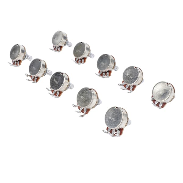 B25K 25K Ohm Basgitarr Pot 18mm Axel Metrisk M8 10-pack för Volym- och Tonjustering