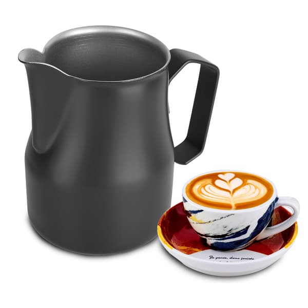 500 ml mælkeskummerkande i rustfrit stål til kaffebar (sort)