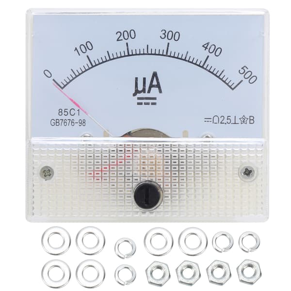 85C1 DC 0~500UA ABS Pointer Amperemeter Ampere Meter Panel Høj Nøjagtighed Strømmåler