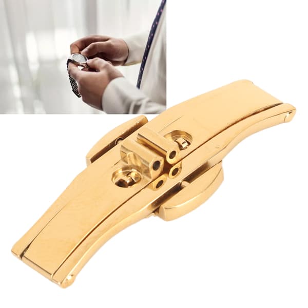 Fällbart spänne i legering och keramiskt volframstål med tryckknapp för klockarmband