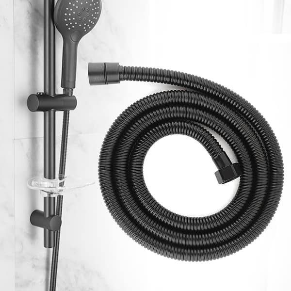 150 cm lang sort fleksibel bruseslange i rustfrit stål G1/2\"