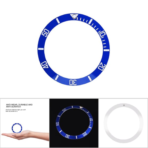 Klocka Armbandsur Aluminium Material Loop Bezel Insert Ring Ersättningsdel (Blå)