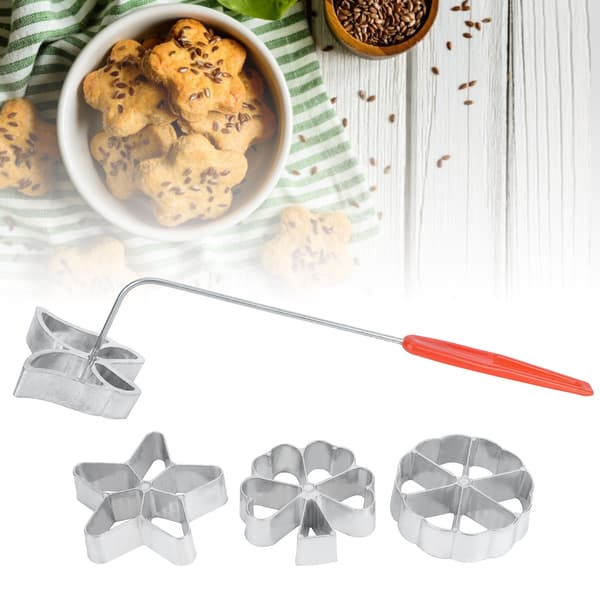 4 stk. kageprint bageform kiks dessertmaskine vaffelmodelsæt bageudstyr