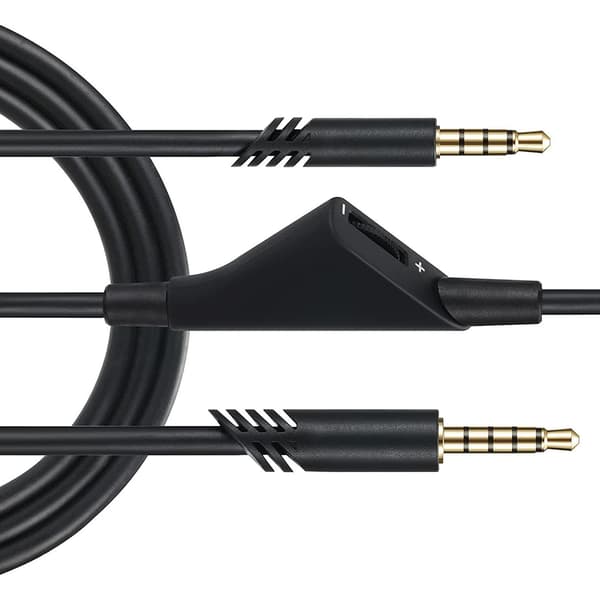 Spelheadset Ljudkabel 2 Meter Justerbar Volym 3D Stereo Förlängningskabel för Astro A10 A40 A30
