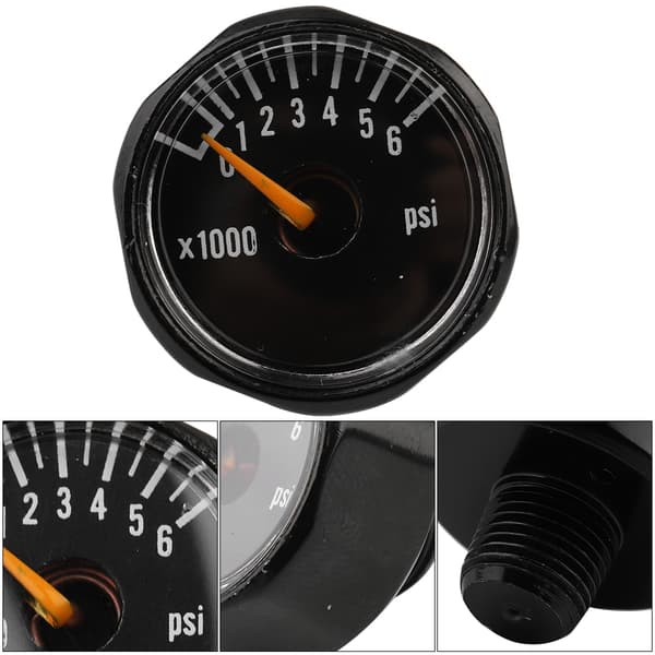 1/8\" NPT Precision CO2-tryckmätare, Mini Koldioxidmanometer, 6000 PSI, Mässingskoppling
