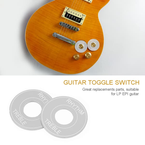 Vippströmbrytarplatta i aluminium Rhythm Treble Washer Ring för LP EPI elgitarr (silver)