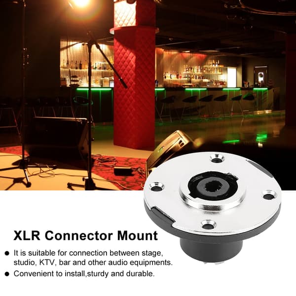 10x Cirkulær Metal EU-stil 4-bens XLR Audio Adapter Hun Panelmontering