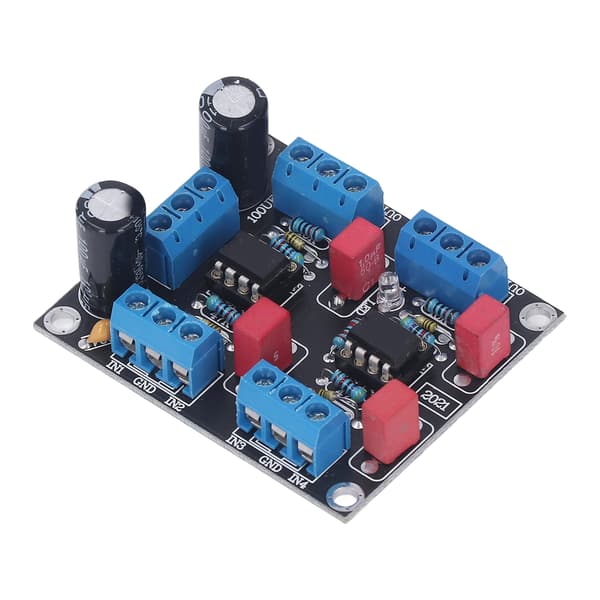 Chip Driver Board 2 strømforsyning 4-kanals forforstærkermodul NE5532 5W DC12V-15V