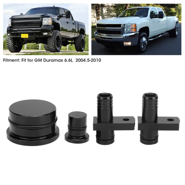 PCV-omdirigeringssæt med port- og resonanspropper til Duramax 6.6L 04.5-10, sort