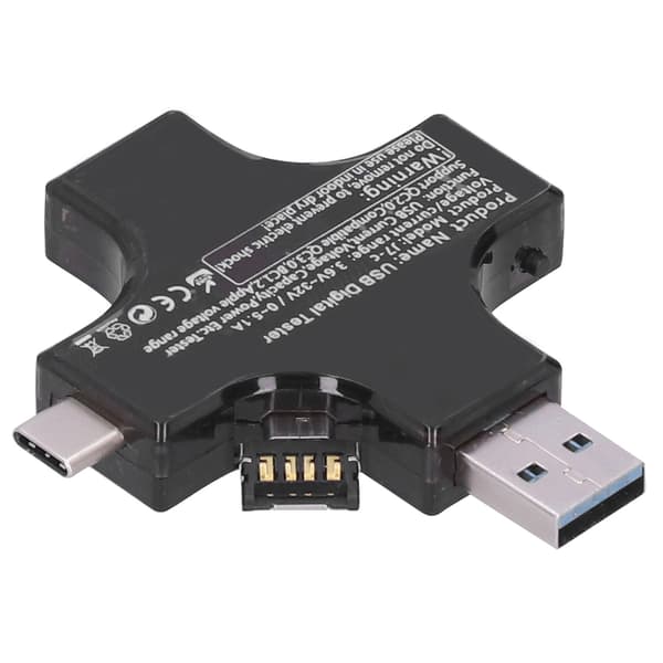 USB Typ-C Digital Voltmeter Amperemeter Testare Bärbar Spänningsströmdetektor