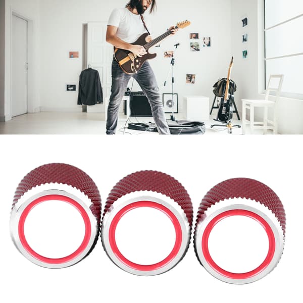 Röda volym- och tonrattar i metall för gitarr, 3-pack, potentiometerkontroll för elgitarr för GD138