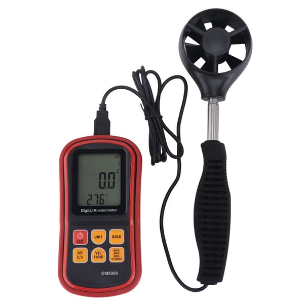 GM8909 Anemometer Multifunktionel Digital Display Dataholding Håndholdt Vindretningsanemometer