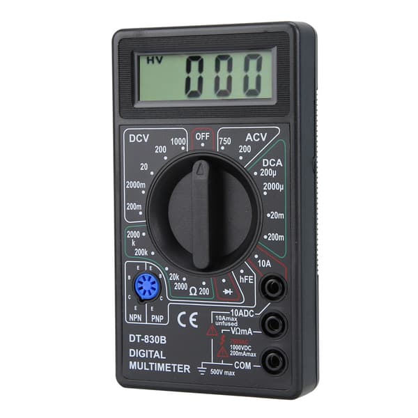 DT-830B Multifunktionel Bærbar LCD Digital Multimeter Amp Volt Ohm Tester Voltmeter Ohmmeter Måler DT-830B Sort