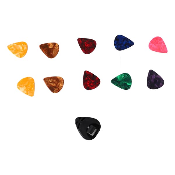 10 st gitarrplektrum och gitarrplektrumhållare set bärbara bastillbehörsverktyg