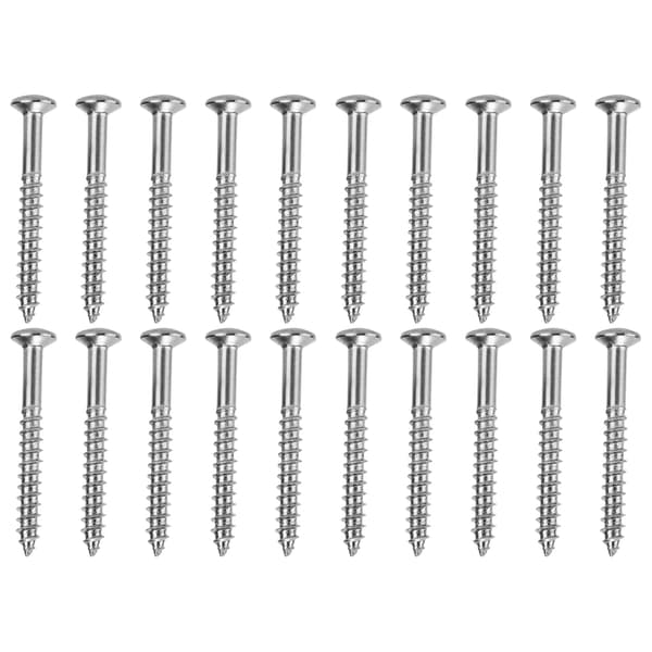 20-pack gitarrhals-skruvar i rostfritt stål, rostfritt monteringsset för elbas, silver, 20 delar