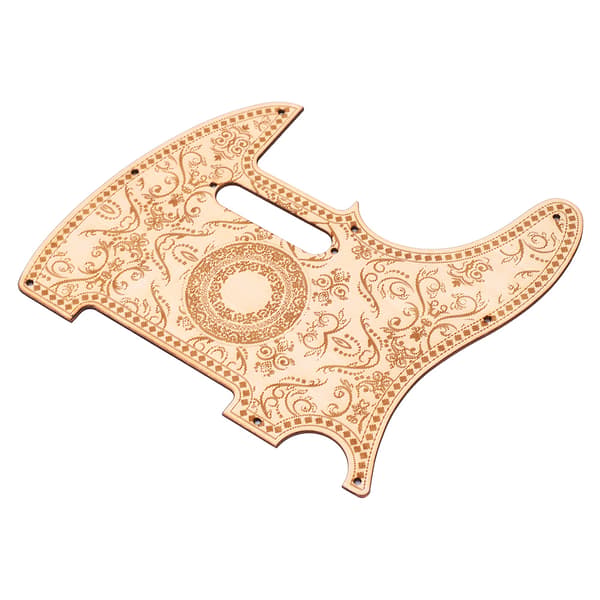 Lönnträ Scratchplate & Volymkontrollpanel Kit för TL Elgitarr, Träfärg, 22x19cm & 16x3.4cm, 2-delat set