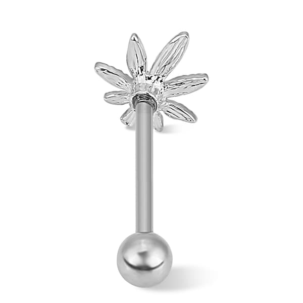 1PC Pot Bladformet Tungering Rustfrit Stål Stud Kropspiercing Smykker