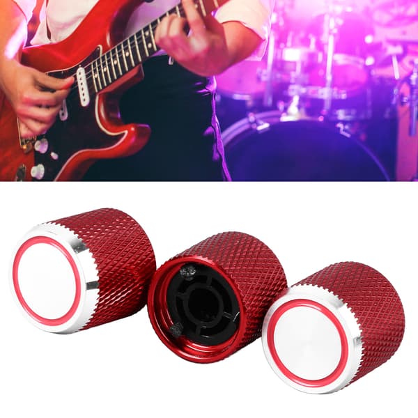 Röda volym- och tonrattar i metall för gitarr, 3-pack, potentiometerkontroll för elgitarr för GD138