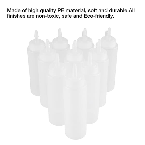 240 ml 10 stk./sæt plastikkrydderidispenser til sauce, olie, fløde, eddike (hvid)
