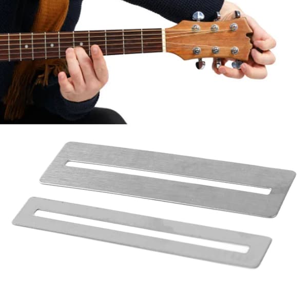 Metallgitarrbandskydd 2-pack, 8 cm, rostfritt och robust greppbrädeskydd för el- och akustiska gitarrer