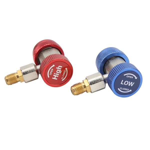 2-pack R134A AC snabbkoppling hög låg sidoadapter, justerbar anslutningssats