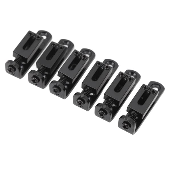6PCS Svarta Delade Stallar i Zinklegering för Elgitarr, Reservdelar för 6-strängad Elgitarr