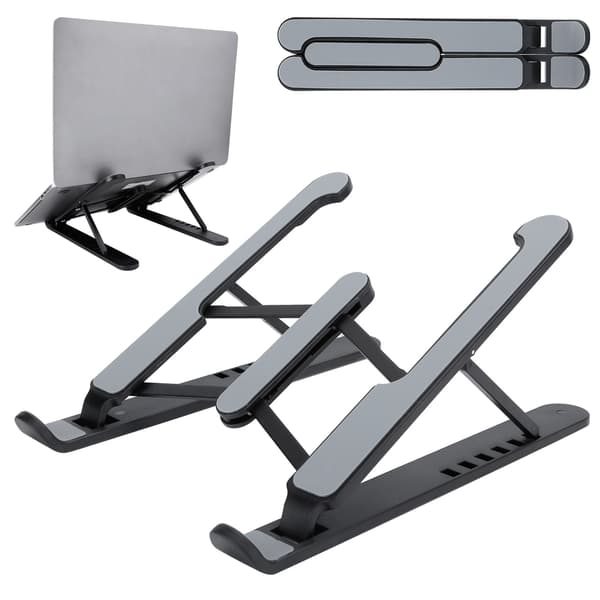 Bærbar computerstativ Justerbar Sammenklappelig Holder 11-17 tommer Notebook Køler Ventilationsbase Sort