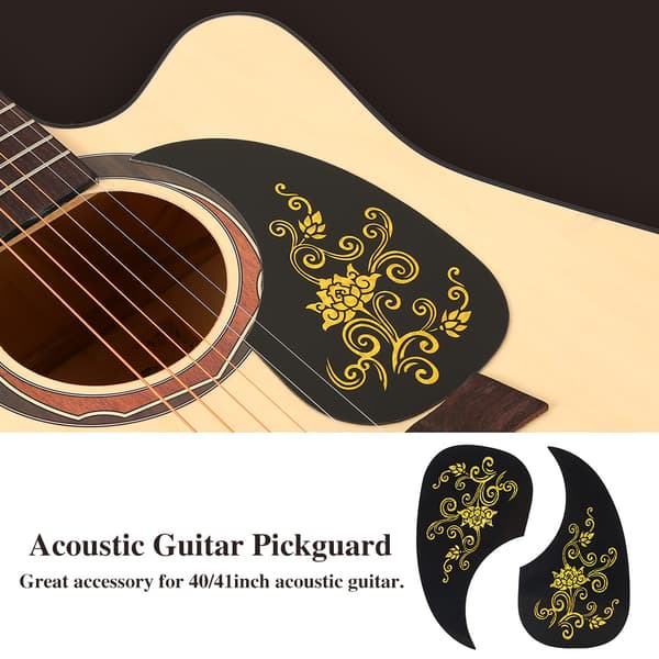 2 st kommaformade plektrumskydd för akustisk gitarr (guldranka)