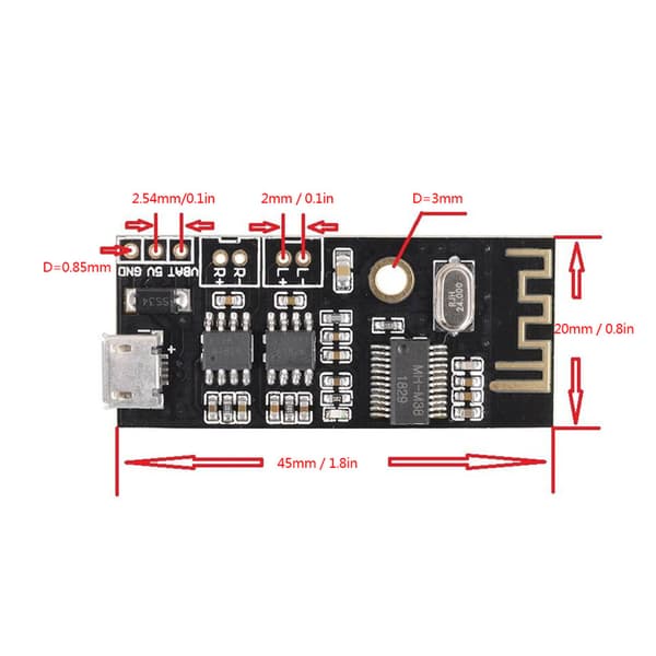 MH MX8 Modul Trådlös för Bluetooth Audio Receiver Board Lossless Decoder Kit M18 M28 M38 (M38 med 5W förstärkare)