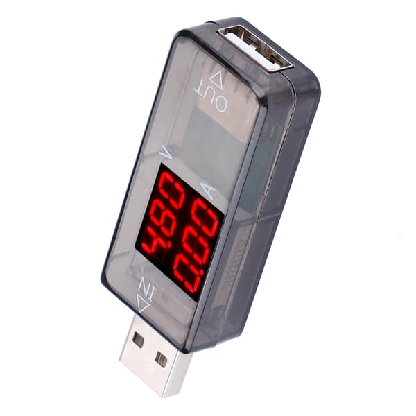 USB Farve LCD Voltmeter Amperemeter Strømmåler Multimeter Oplader USB Tester (Sort)