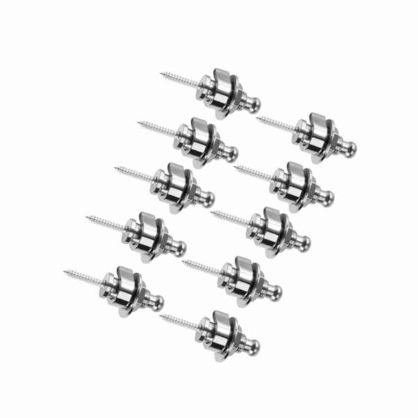 10 x Gitarr Metall Bas Remlås Antisladd Straplocks Tillbehör För Elgitarr (silver)